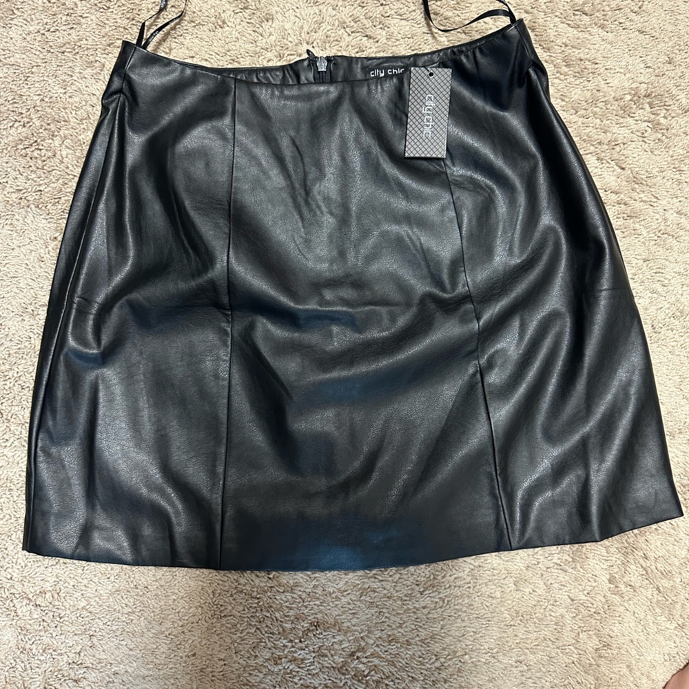 City Chic faux leather mini skirt